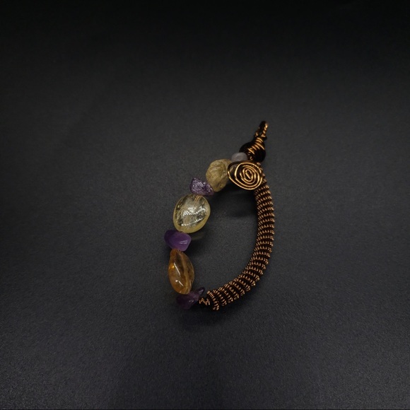 Wire wrapped pendant Amethyst, Citrine - Picture 2 of 3